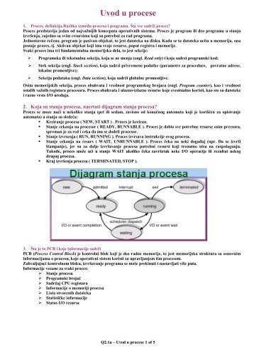 Pitanja za uvod u procese - "Mihajlo Pupin" Kula