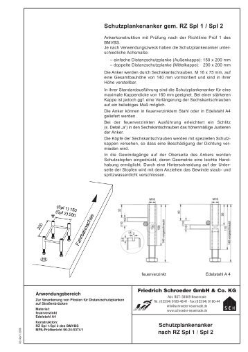 Schutzplankenanker gem. RZ Spl 1 / Spl 2 - Friedrich Schroeder ...