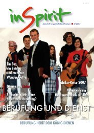 BERUFUNG UND DIENST - inSpirit