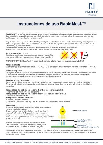 Instrucciones de uso RapidMaskâ¢