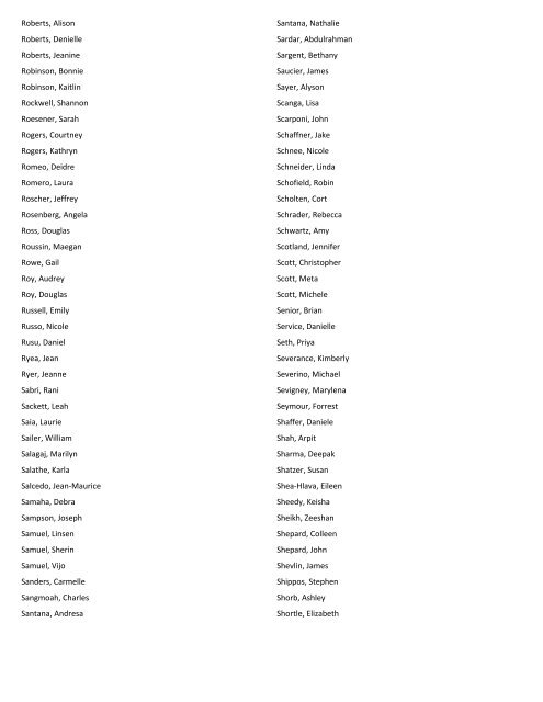 GRADUATE STUDENTS PLYMOUTH STATE UNIVERSITY SKI LIST ...