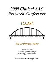 2009 Clinical AAC Research Conference CAAC - AAC Institute