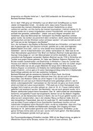 Ansprache von Monika Imhof am 1.4.2003 zur Einweihung der Ba