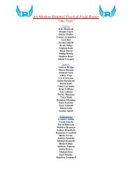 Archbishop Rummel Track & Field Roster âOne Teamâ