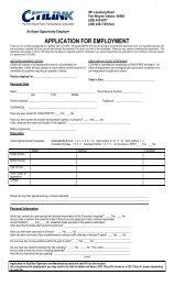 APPLICATION FOR EMPLOYMENT - Citilink