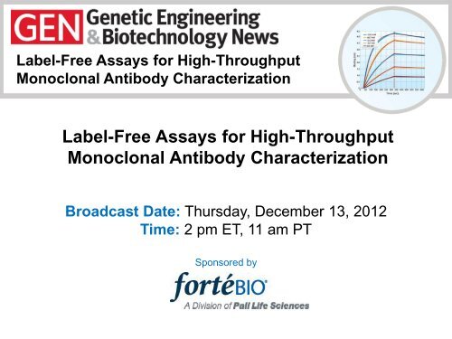 Label-Free Assays for High-Throughput Monoclonal Antibody ...