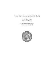 Reelle algebraische Geometrie 1 & 2 - UniversitÃ¤t Leipzig