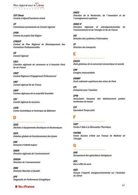 Document cadre - Ãle-de-France