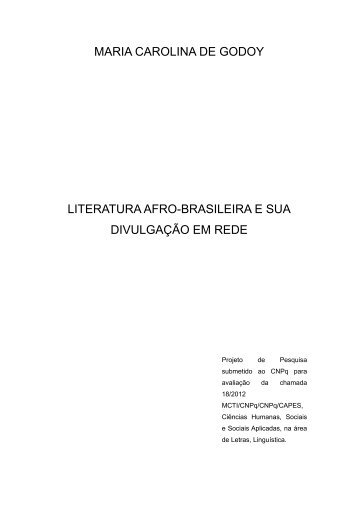 maria carolina de godoy literatura afro-brasileira e ... - PACC - UFRJ