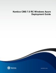 Kentico CMS 7.0 RC Windows Azure Deployment Guide - DevNet