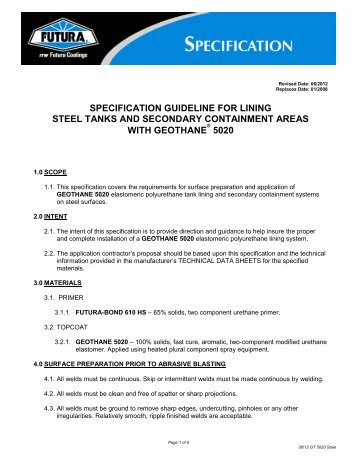 Steel Specification - ITW Futura Coatings