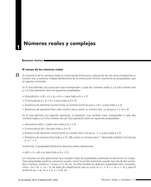 1 NÃºmeros reales y complejos - e-BUC