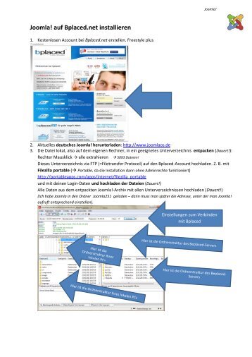 Joomla! auf Bplaced.net installieren - Teleunterricht