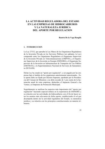 La actividad reguladora del Estado en las empresas de ... - Ipdt.org