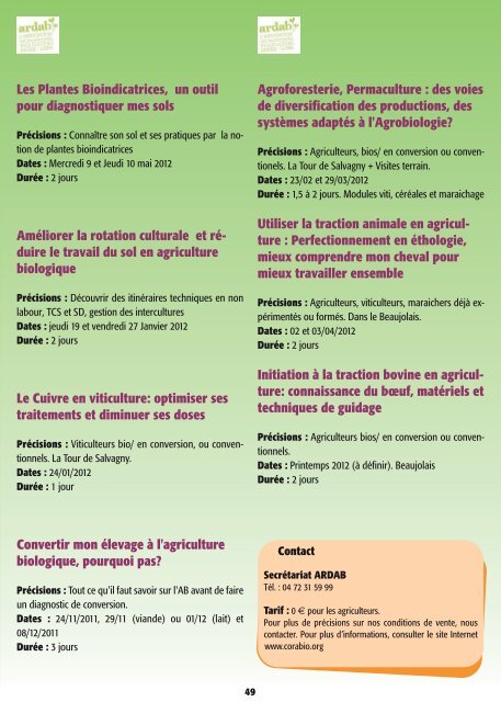 Formation - Chambres d'Agriculture de RhÃ´ne-Alpes