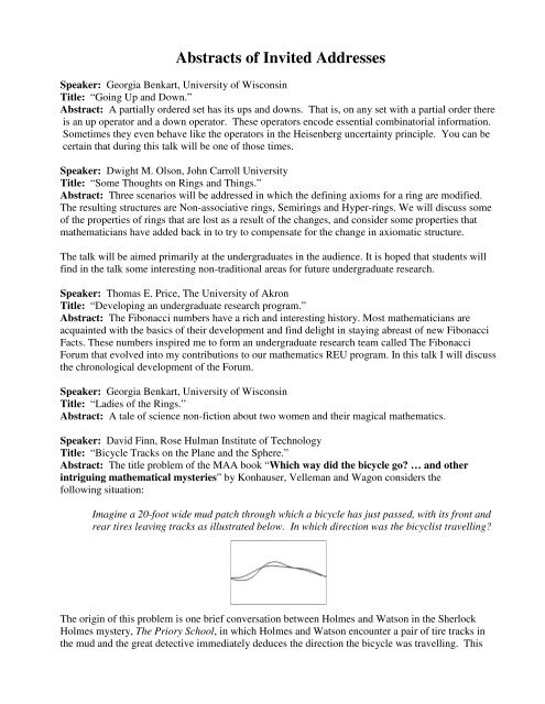 Program - MAA Sections - Mathematical Association of America