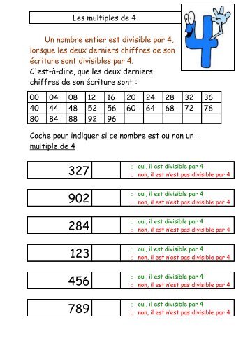 Les multiples de 4