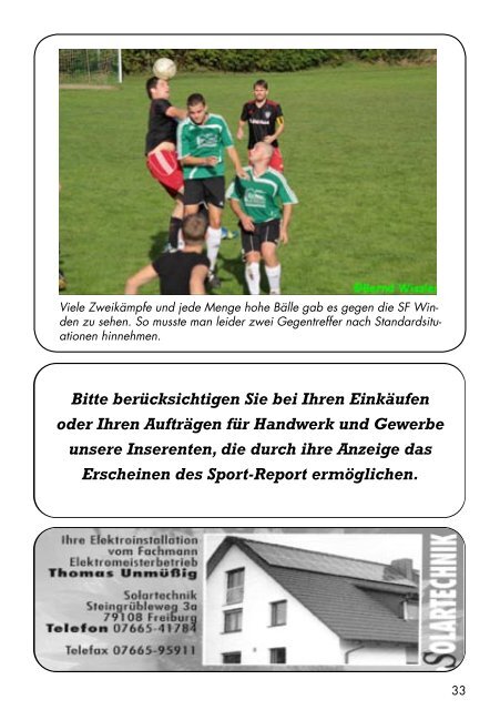 Sport Report - SV Hochdorf - Sonntag 02.11.2014