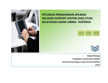 petunjuk penggunaan aplikasi decision support system ... - Smecda