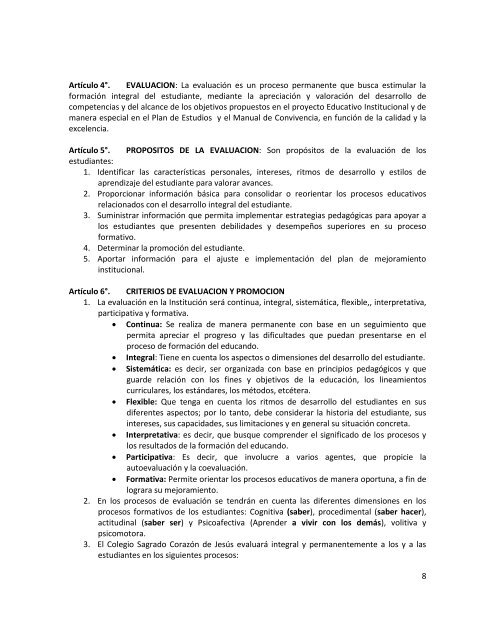 Sistema institucional de evaluaciÃ³n de los estudiantes - Corsaje