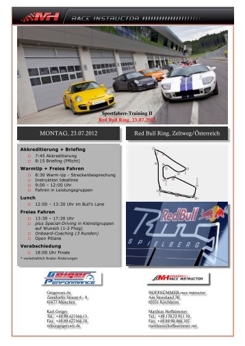 MONTAG, 23.07.2012 Red Bull Ring, Zeltweg ... - GeigerCars.de