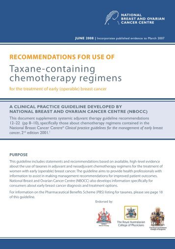 Taxane-containing chemotherapy regimens - Cancer Australia