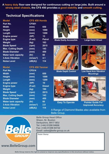 CFS 450 Heavy Duty Floorsaw - Belle Group