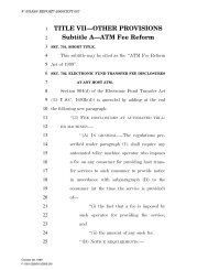 Title VII. - U.S. Senate Banking, Housing and Urban Affairs Committee