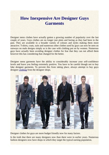 inexpensive designer clothes