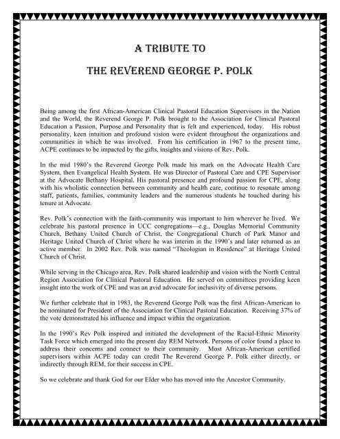George P Polk - ACPE