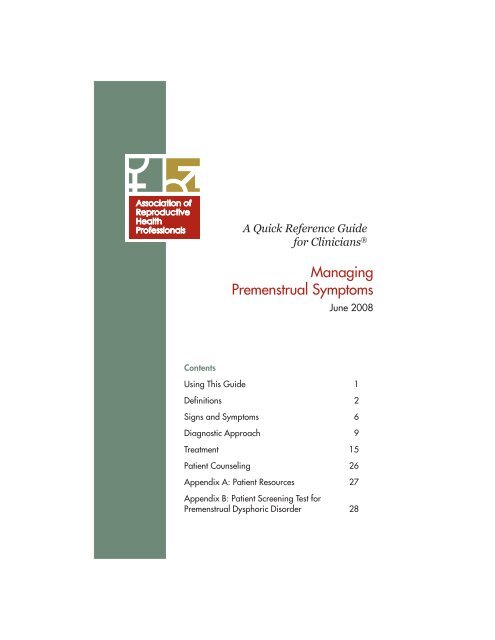 Managing Premenstrual Symptoms - Association of Reproductive ...