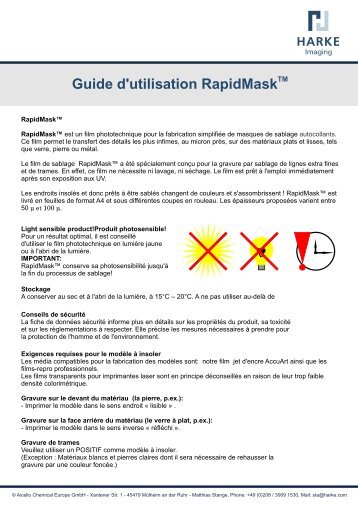 Guide d'utilisation RapidMask