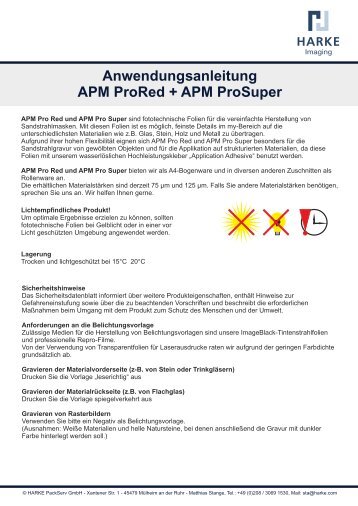 Anwendungsanleitung APM ProRed + APM ProSuper