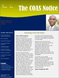 The COAS Notice Newsletter - Howard University