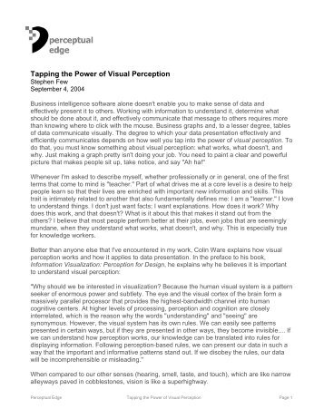 Tapping the Power of Visual Perception - Perceptual Edge