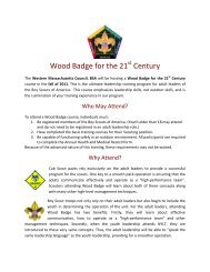 Wood Badge for the 21 Century - Western Massachusetts Council