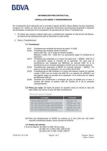 Formulario Giros al exterior - Banco Pichincha Formulario Giros al exterior - Banco Pichincha