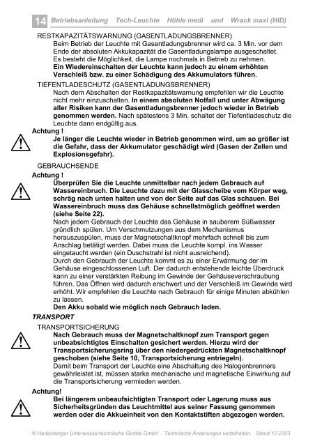 Betriebsanleitung Wrack maxi - Hartenberger