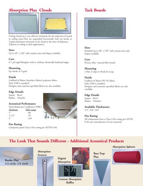 Absorption PlusÂ® Acoustical Panel Brochure