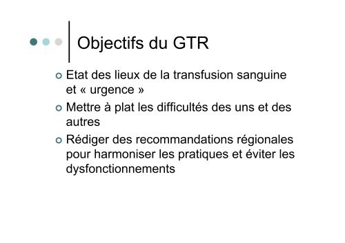 Sécurité de la transfusion sanguine et « Urgences » - SMUR BMPM