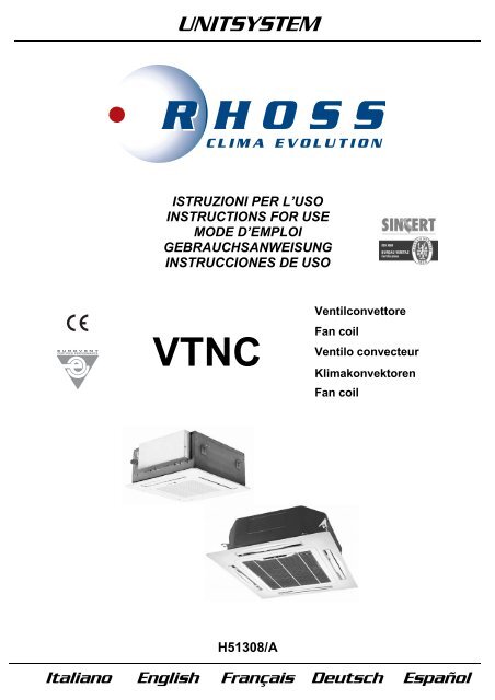 H51308-v0A Manuale Istruzioni VTNC - Rhoss