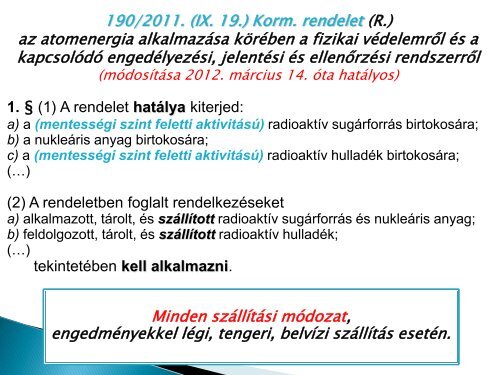 Katona Tünde : Új fizikai védelmi követelmények radioaktív anyagok ...