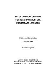 Tutor curriculum guide for teaching adult esl - COABE
