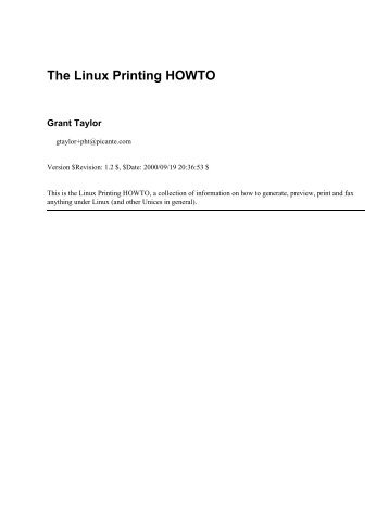 The Linux Printing HOWTO - linux@studenti