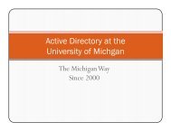 Active Directory at the University of Michigan