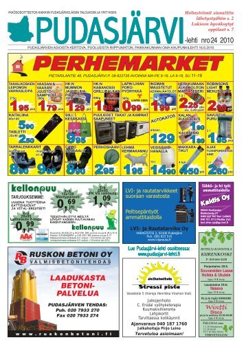 nro 24 2010 -lehti - PudasjÃ¤rvi-lehti ja VKK-Media Oy