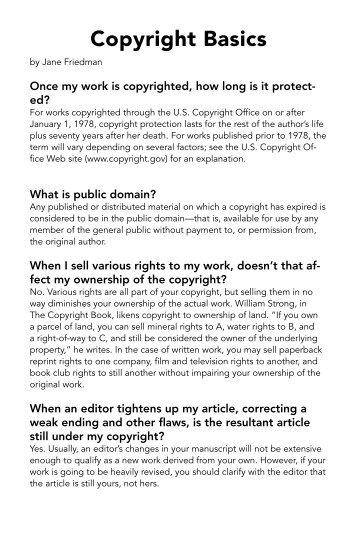 Copyright Basics - Writer's Digest