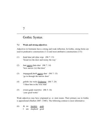 An Overview Of Gothic Syntax