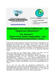 Geographie und Wirtschaftskunde - ein lÃ¤ppisches Nebenfach? Die ...