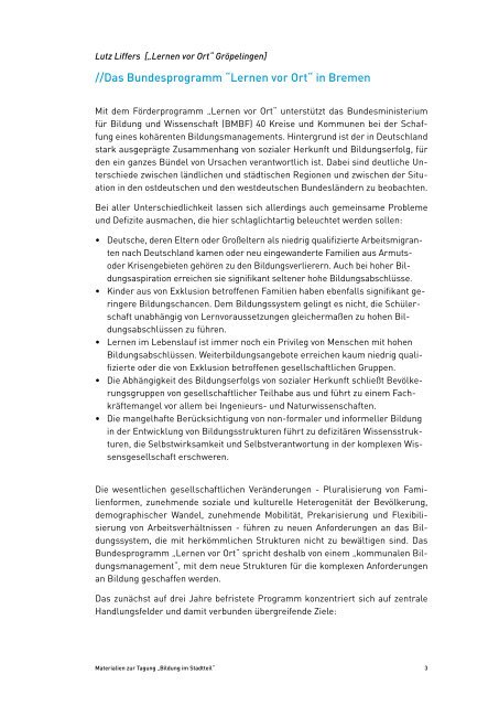 "Bildung im Stadtteil" (pdf, 2.1 MB) - Lernen vor Ort - Bremen